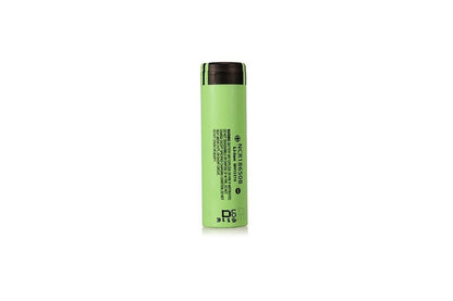 Close up of 18650 battery lithium ion cell in silver colour