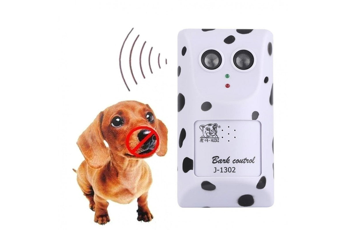 Close up of dog bark control system showing control panel
