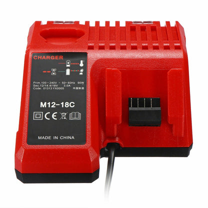 Milwaukee charger M12-18C replacement front view showing charging slots
