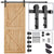 Barn door hardware sliding track in frosted black iron close up