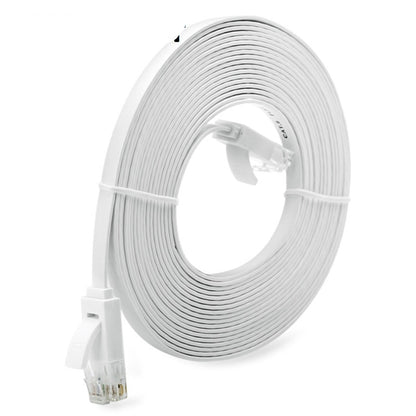Ethernet network cable flat Cat 6A 15 metre white full length