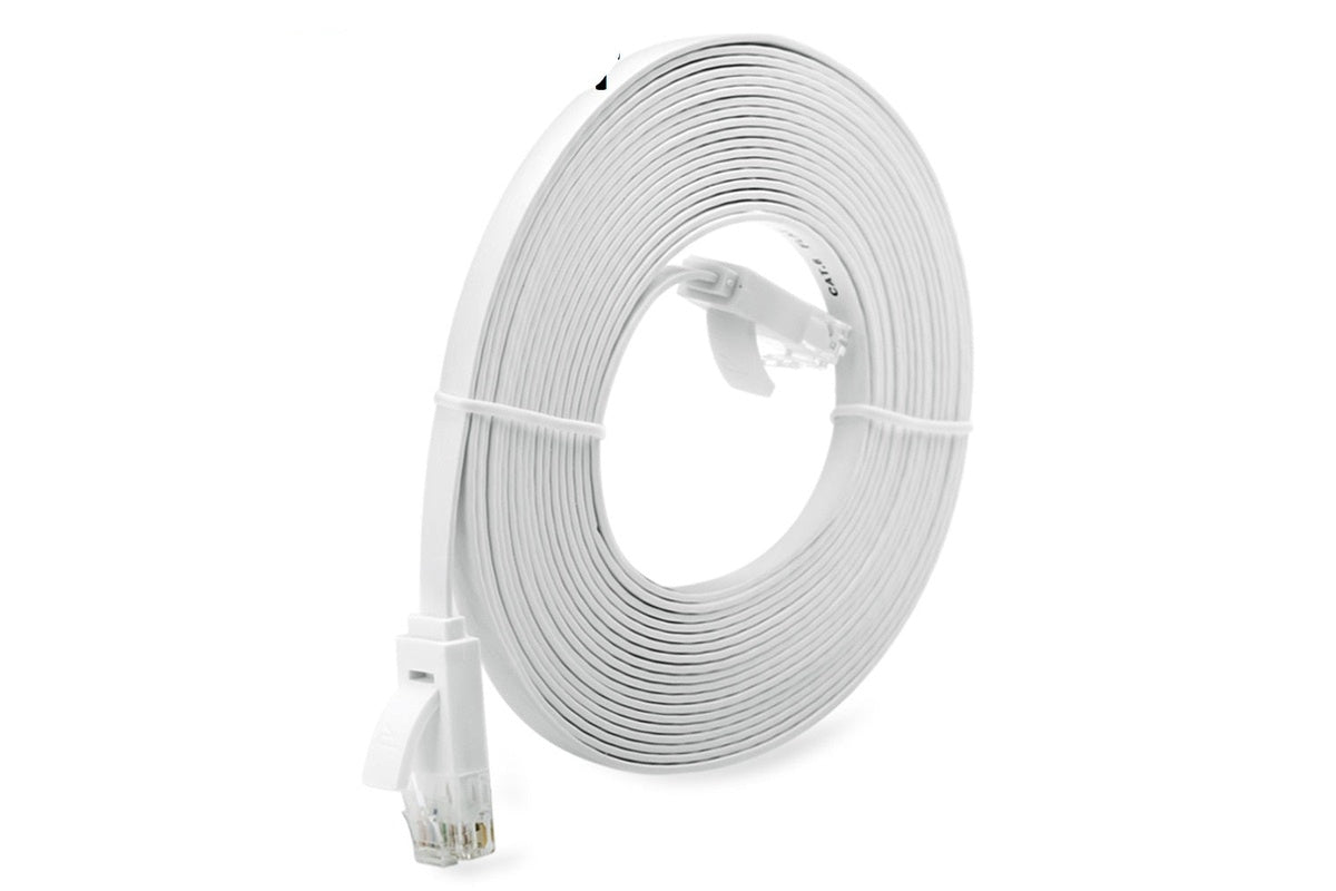 Close up of gold plated contacts on Ethernet network cable