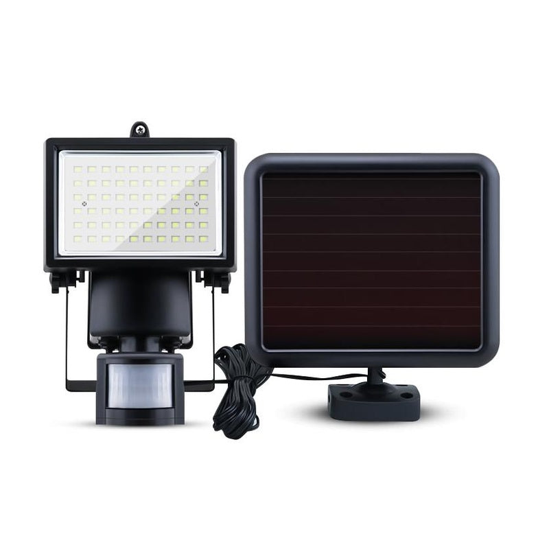 Solar sensor LED flood light showing natural white illumination