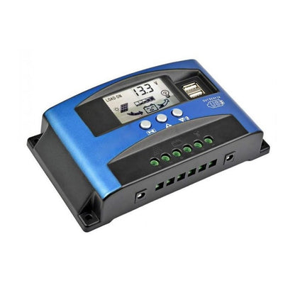 Solar charge controller 40A front view showing digital display