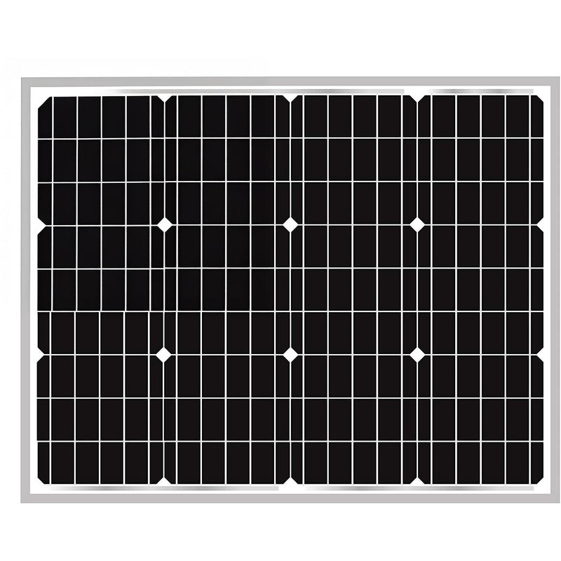Solar Panel 60W for motorhome showing front mono crystalline cells