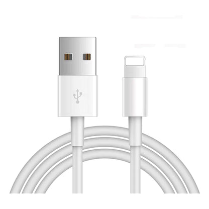 USB charging cable 1 metre white showing Lightning connector end