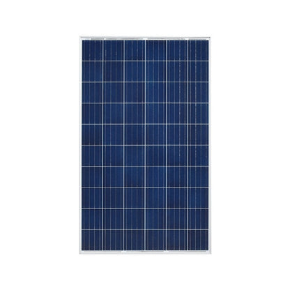 Solar panel 260W polycrystalline front view with silver frame