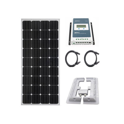 260W solar panel kit front view showing silver anodised frame