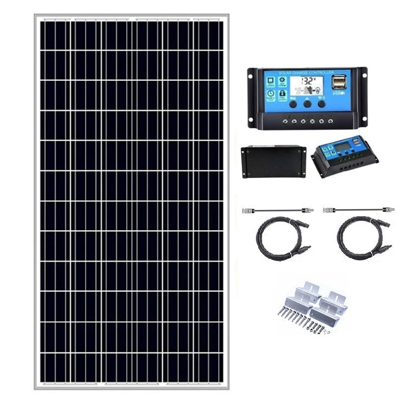280W polycrystalline solar panel front view with silver frame