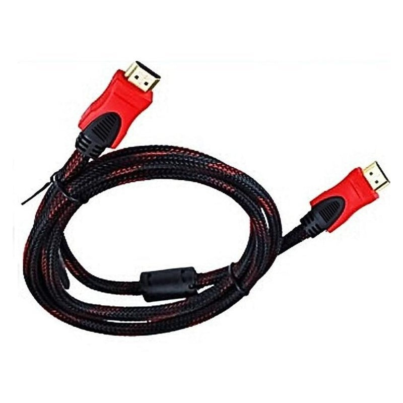 HDMI cable 15 metre black showing gold-plated connector close-up