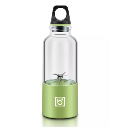 Portable juicer blender in green showing full 500ml capacity