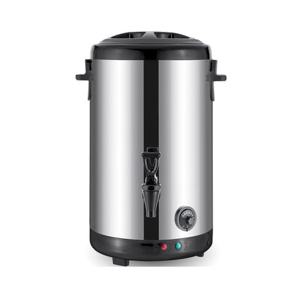 Hot water urn 12L stainless steel cover close up