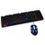 Gaming keyboard and mouse set showing rainbow backlit keys