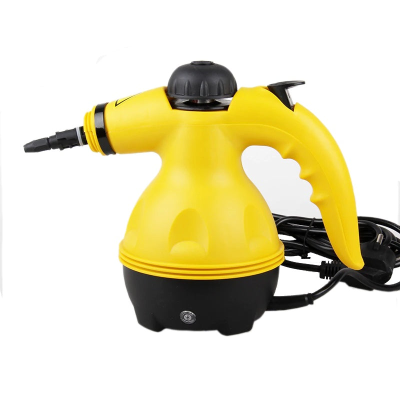 Steam cleaner handheld in white showing front nozzle