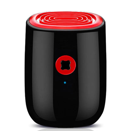 Portable dehumidifier showing front view with control button