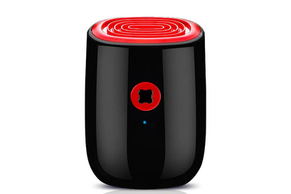 Side angle of portable dehumidifier highlighting water tank