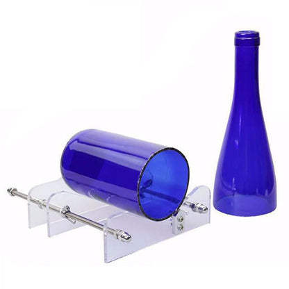 Glass bottle cutter tool showing transparent acrylic body