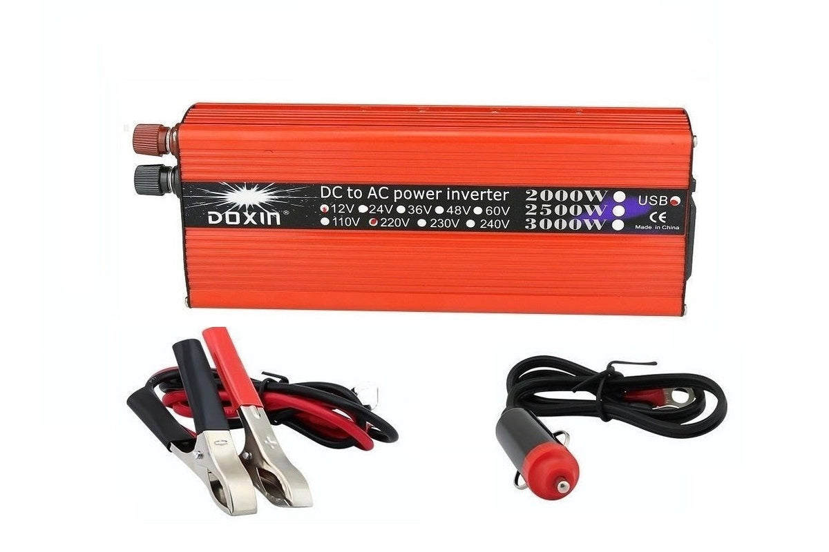 Close up of USB port on car power inverter 12V 3000W