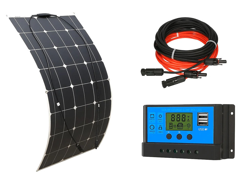 Durable 100W solar panel kit with corrosion resistant surface