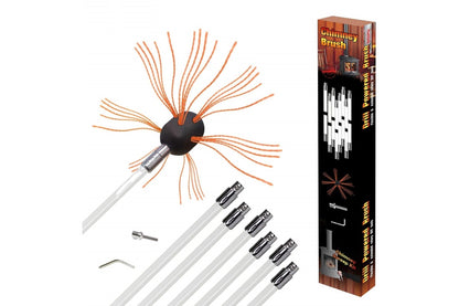 Close up of nylon rods in flexible dryer vent chimney cleaner kit