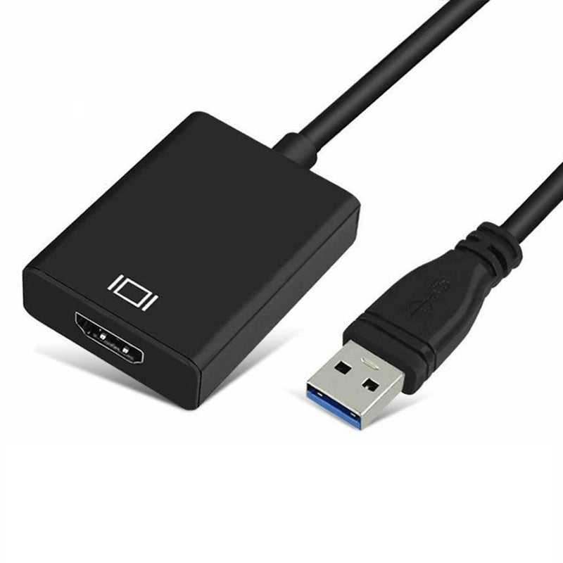 USB 30 to HDMI adapter showing USB connector side
