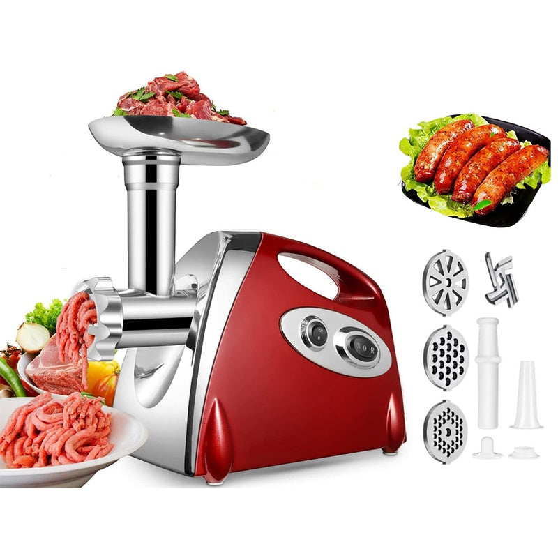 Meat grinder sausage maker white colour with stainless steel blade