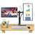 Dual arm monitor mount stand showing black matte finish