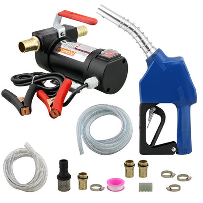 Diesel transfer pump side view showing 12V power cable