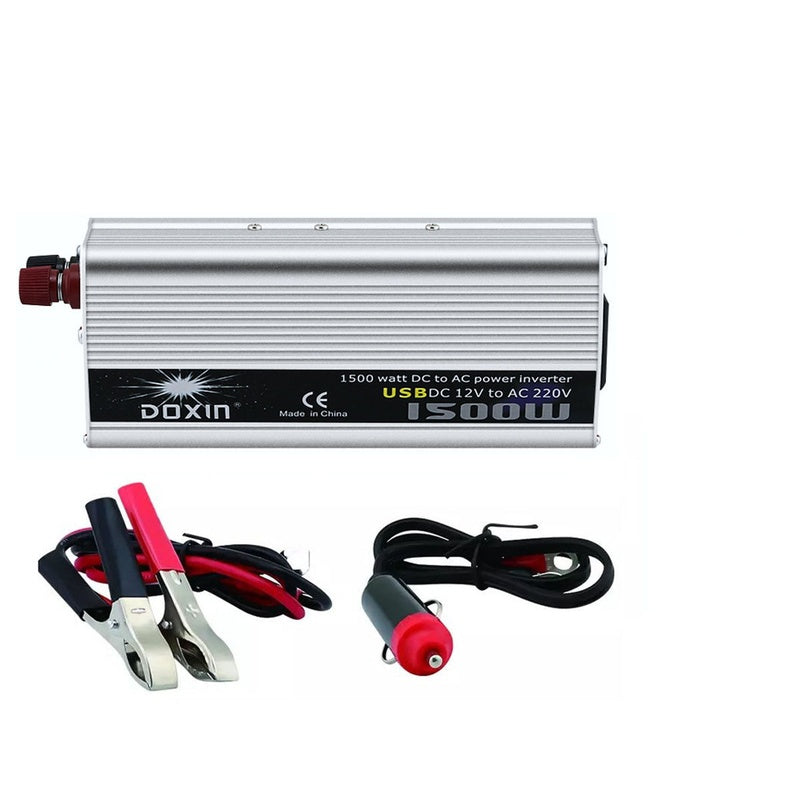 Car power inverter 1500W showing front USB port and power switch