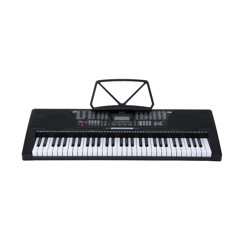 Keyboard piano front view showing 61 standard keys