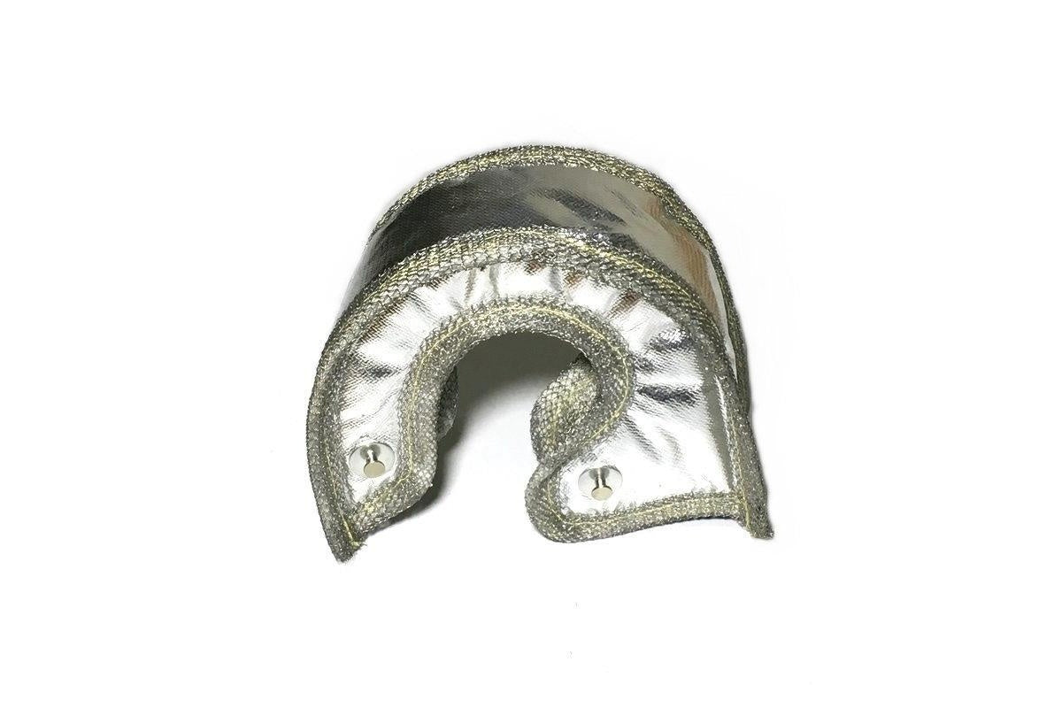 Side view of Turbo Beanie Heatshield T4 with metal mesh layer visible