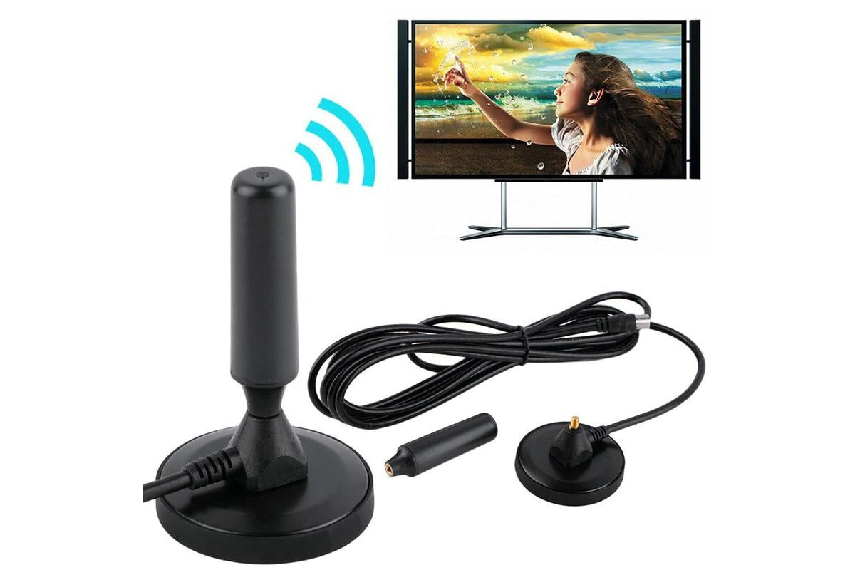 Close up of the 30dBi gain label on the indoor aerial antenna