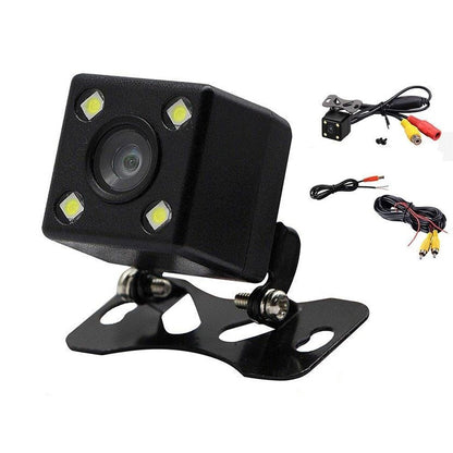 Car rearview reversing camera showing front angle with LED lights