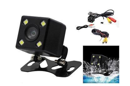 Close up of car rearview reversing camera lens and waterproof casing