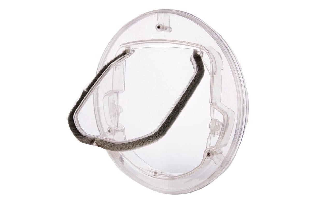 Close up of cat door made from solid PC material