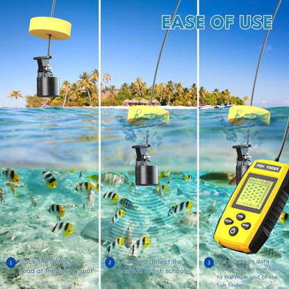 Fish finder with neck strap and user manual included