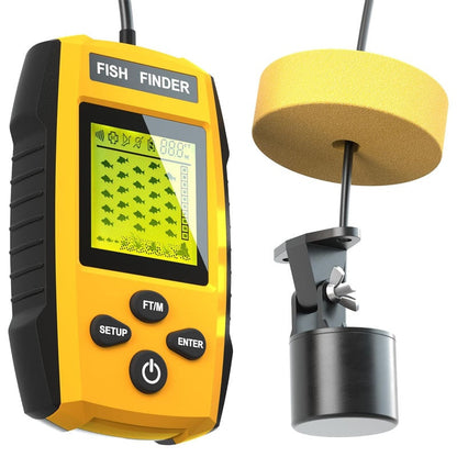 Sonar LCD fish finder front view showing display screen