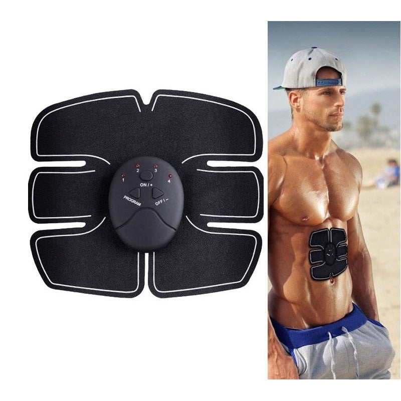 Abdominal machine electric muscle stimulator showing front view with black pad