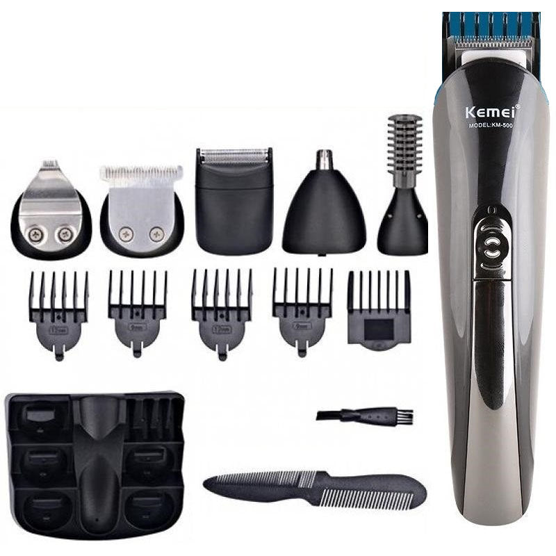 Hair clipper cordless with adjustable comb in black
