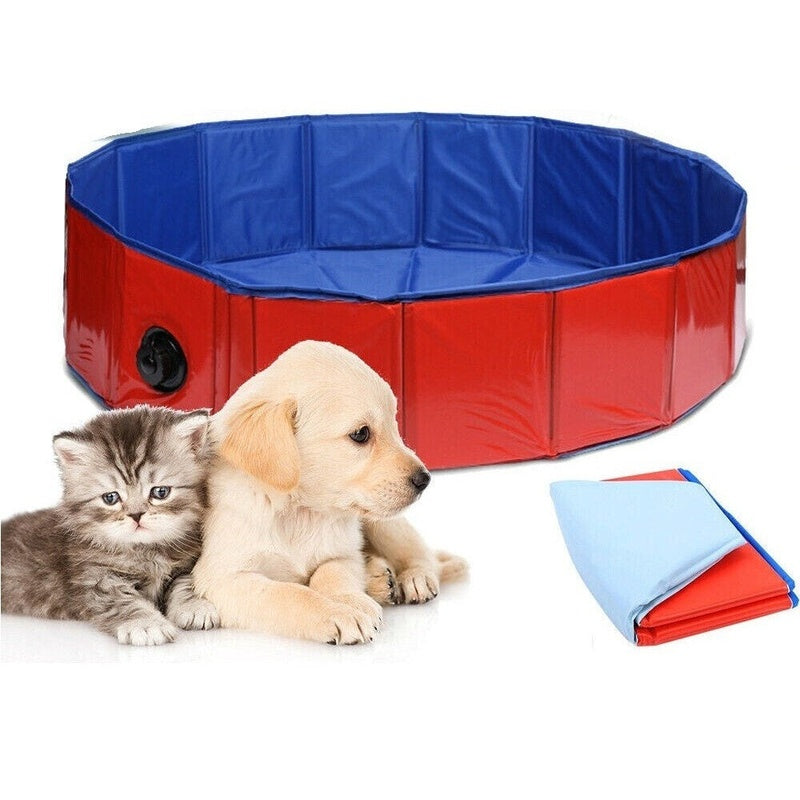 Dog pet swimming pool folded flat for easy storage