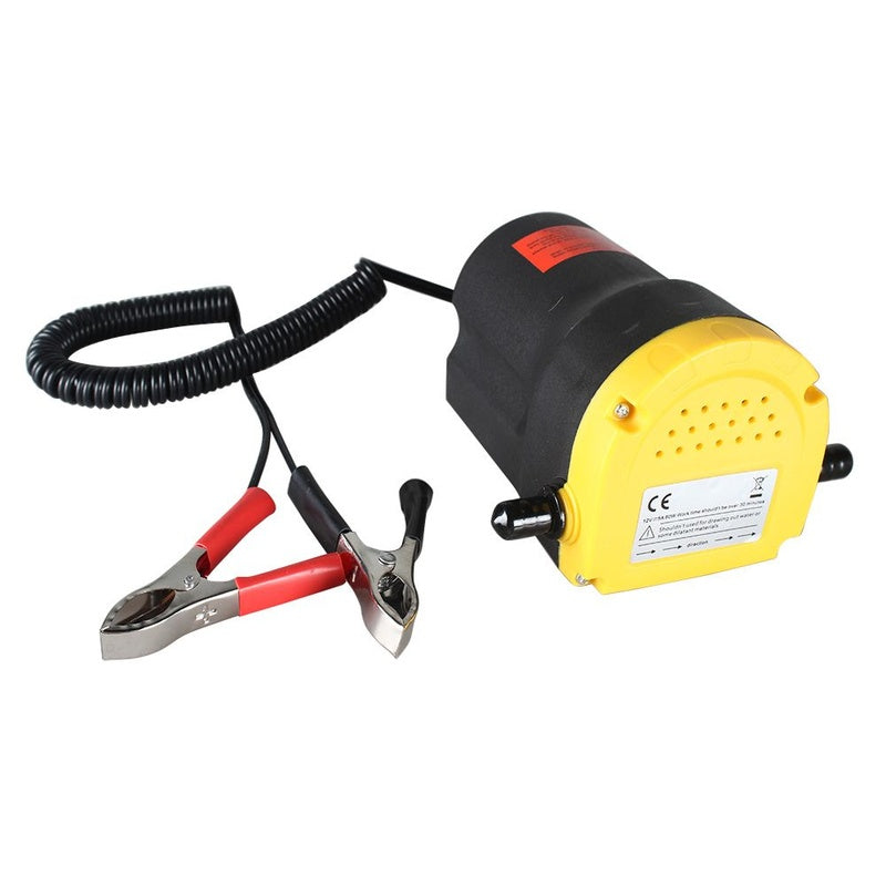 Oil extractor pump showing compact 12V motor design