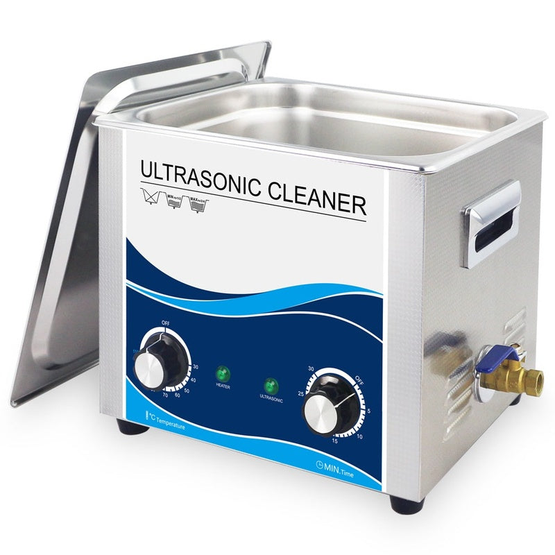 Ultrasonic cleaner 10L showing stainless steel tank interior