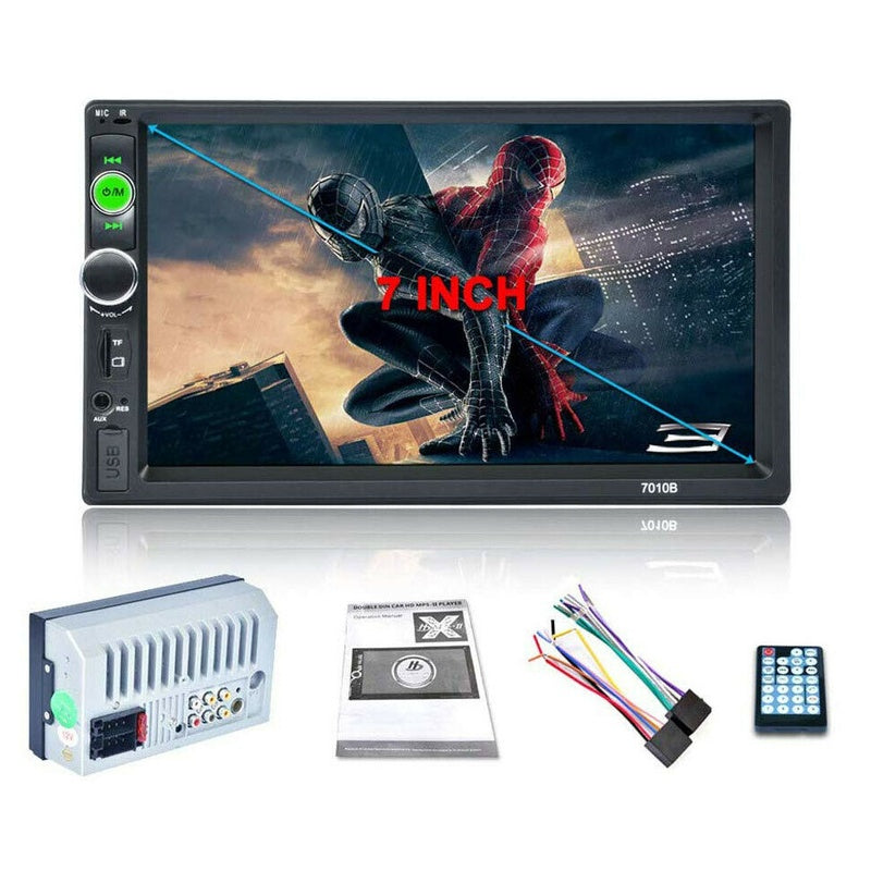 Car stereo with reverse camera front view showing 7 inch screen