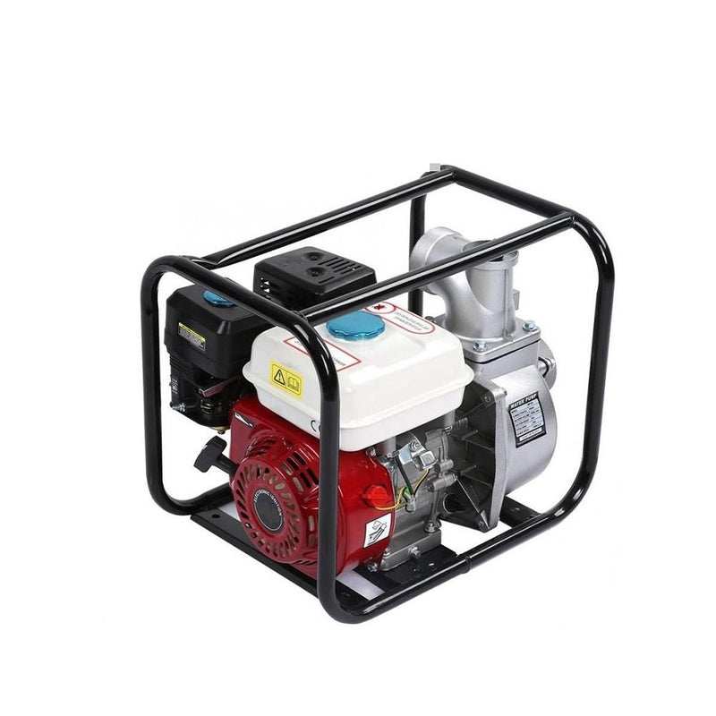 Gasoline water pump 75HP side view showing petrol engine
