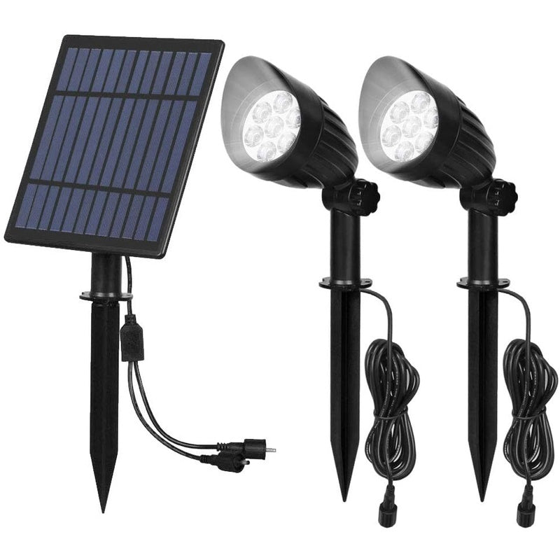 Solar lights outdoor garden light showing white 6000K LED