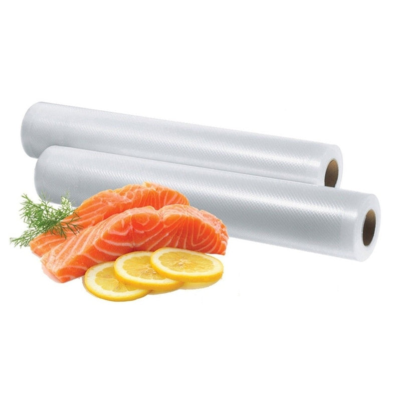 Vacuum sealer bags roll showing clear food grade plastic material