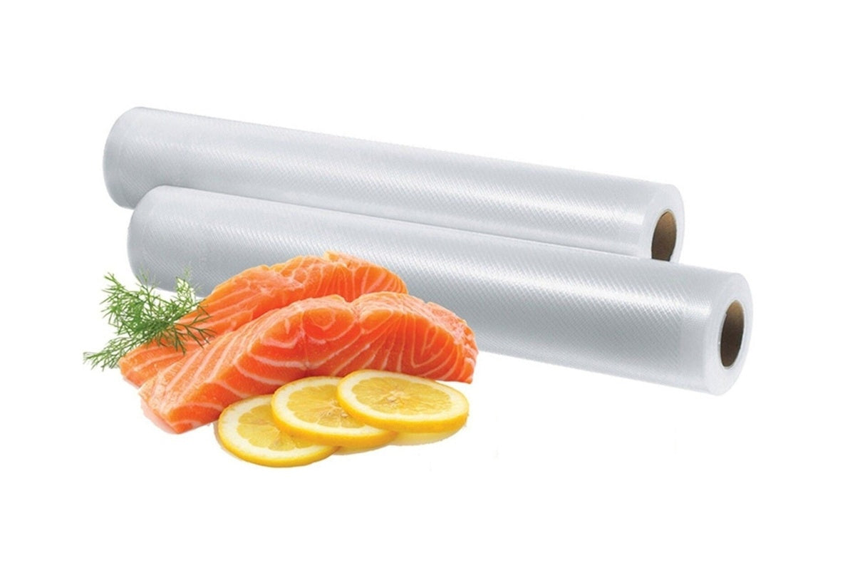 Close up of vacuum sealer bags roll with smooth sealing edge