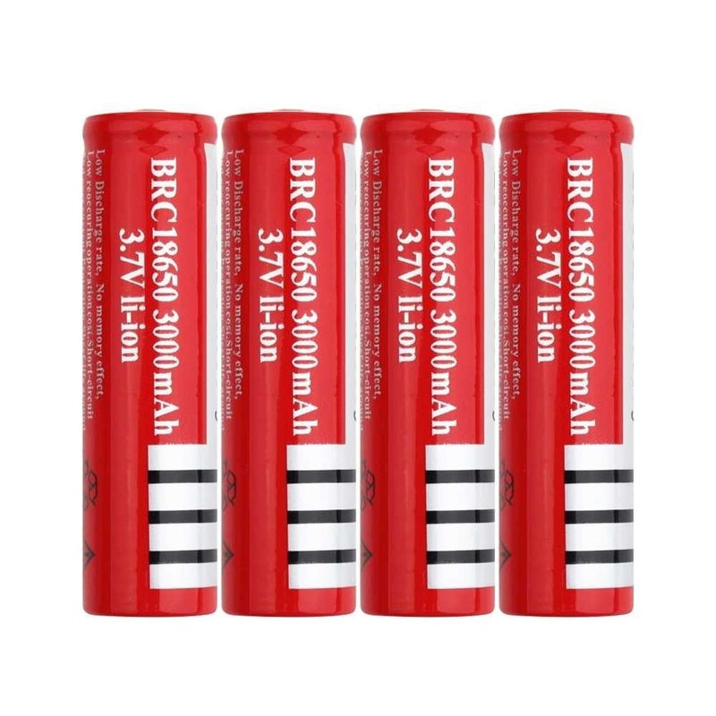 18650 rechargeable battery pack showing red colour casing