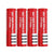 18650 rechargeable battery pack showing red colour casing