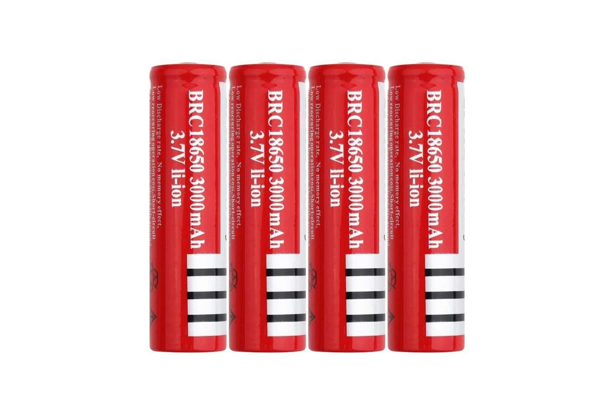 close up of 18650 battery with 4200mAh capacity label